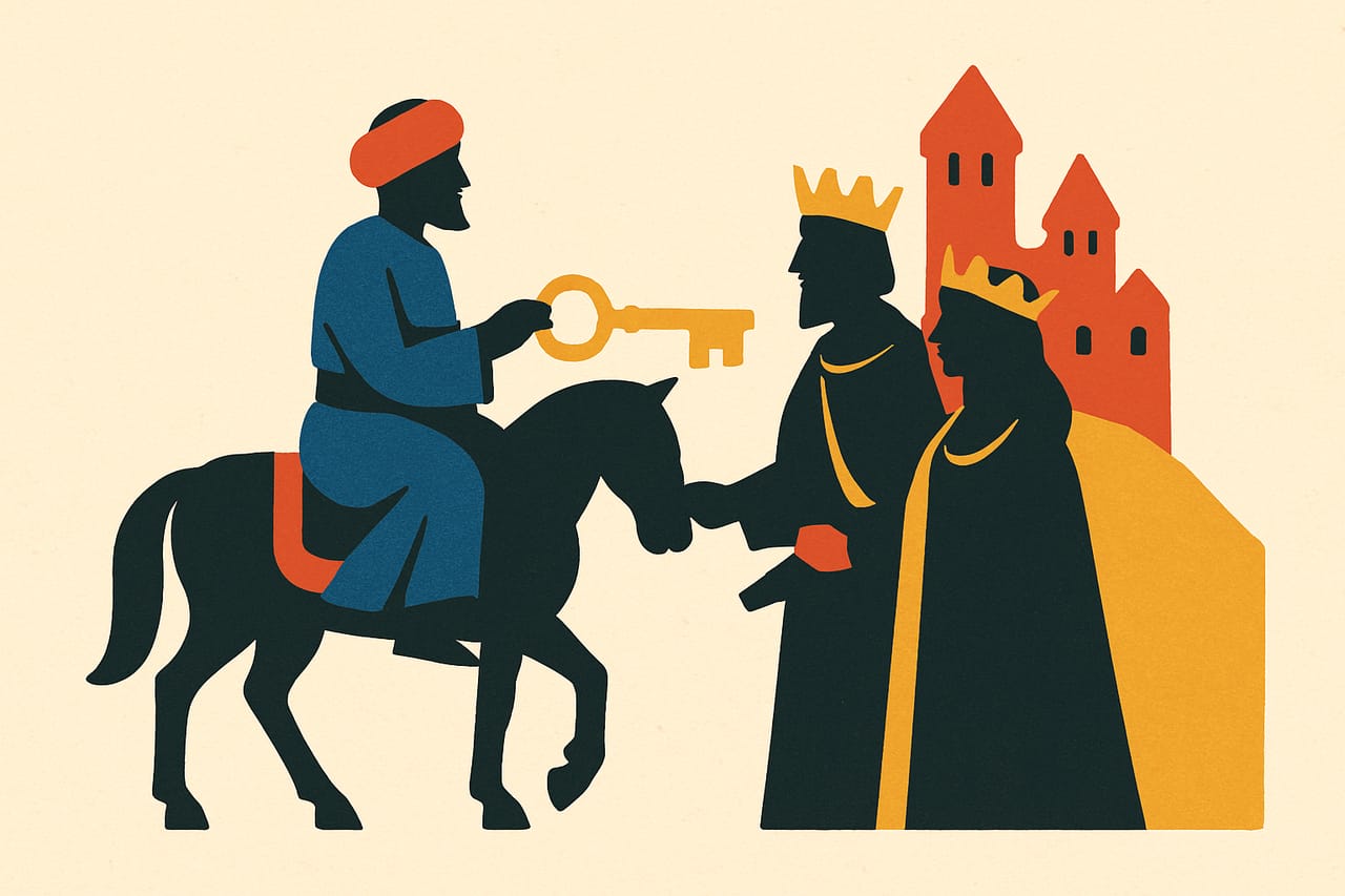 Granada falls, ending Muslim rule in Iberia