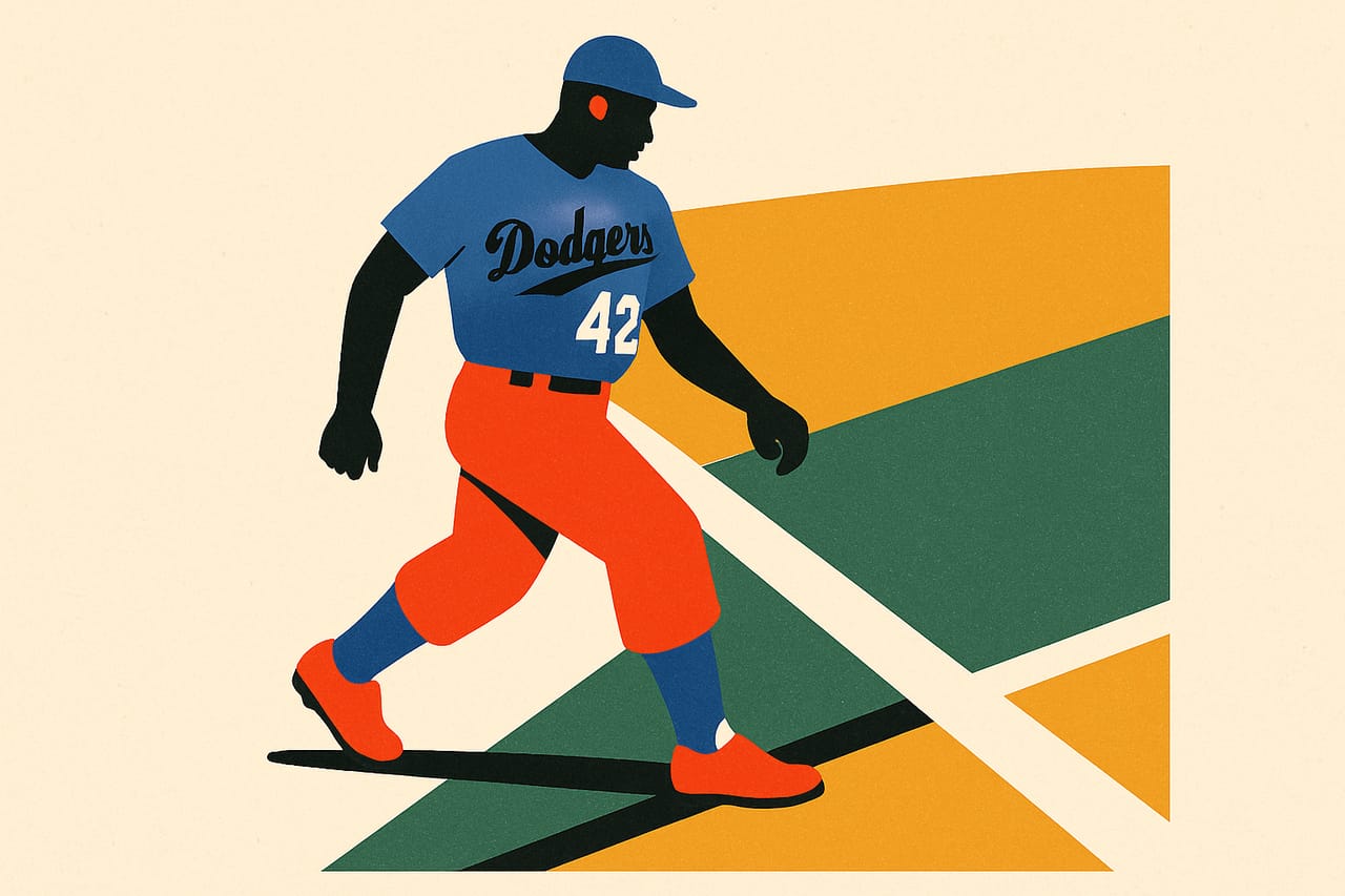 Jackie Robinson breaks baseball's color barrier