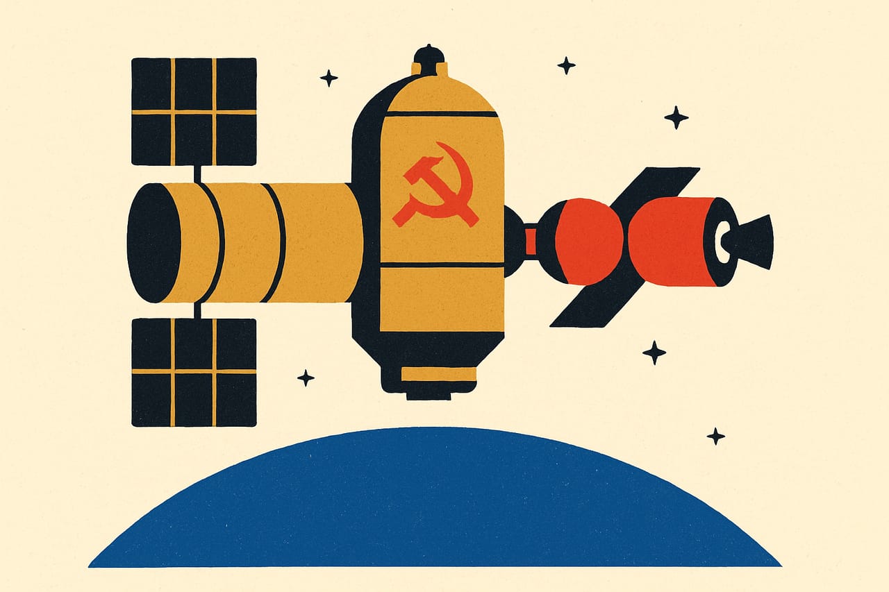 Salyut 1, the world's first space station, is launched