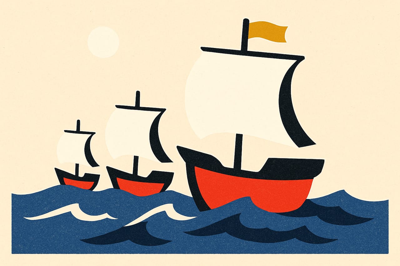 Three Ships Set Sail to Found Jamestown