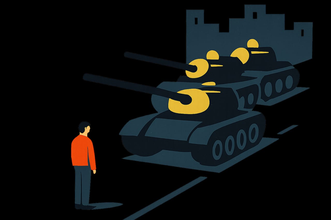 Tanks crush the Prague Spring